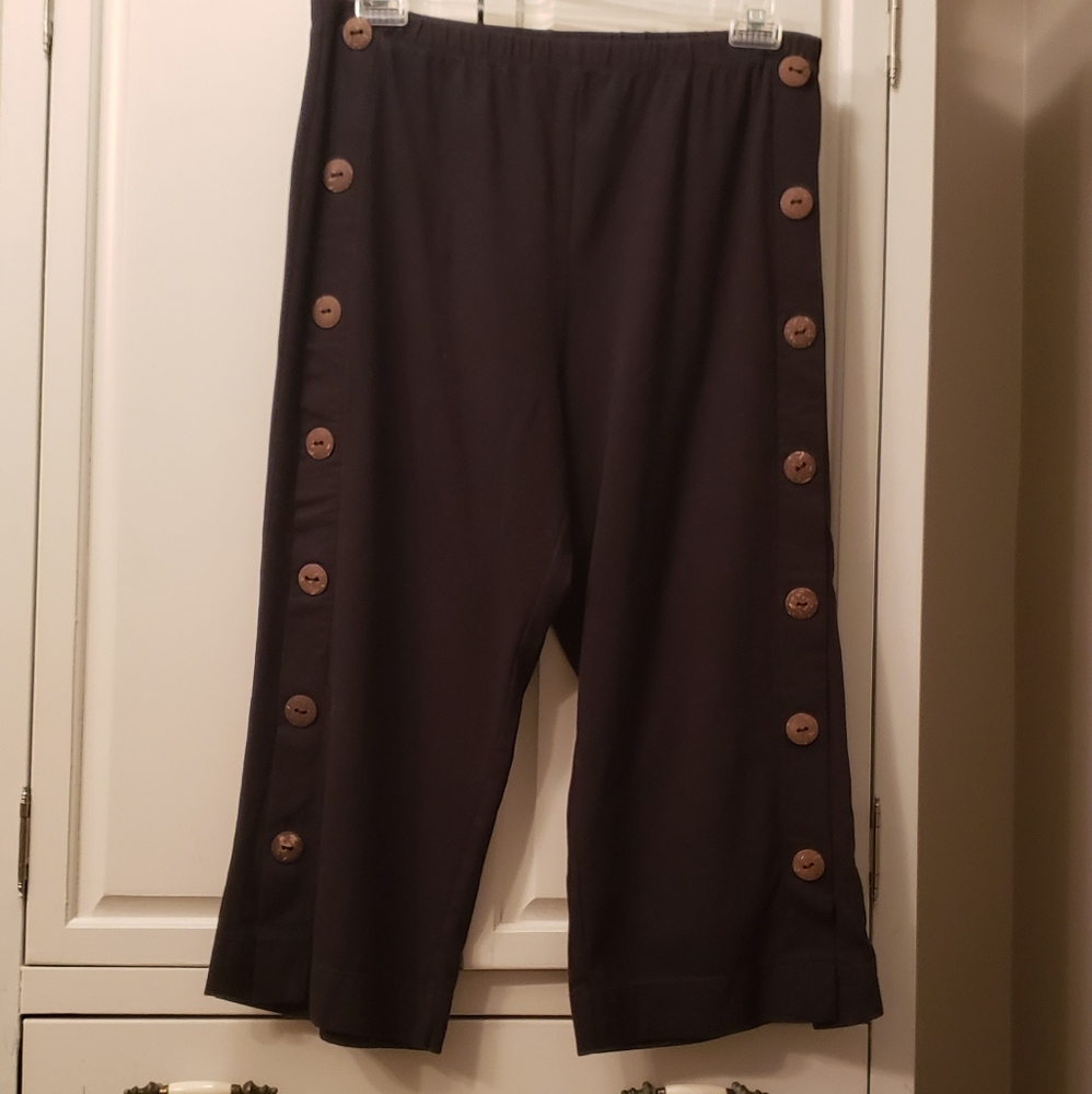 Soft Surroundings knit pull-on crop pants, P/L